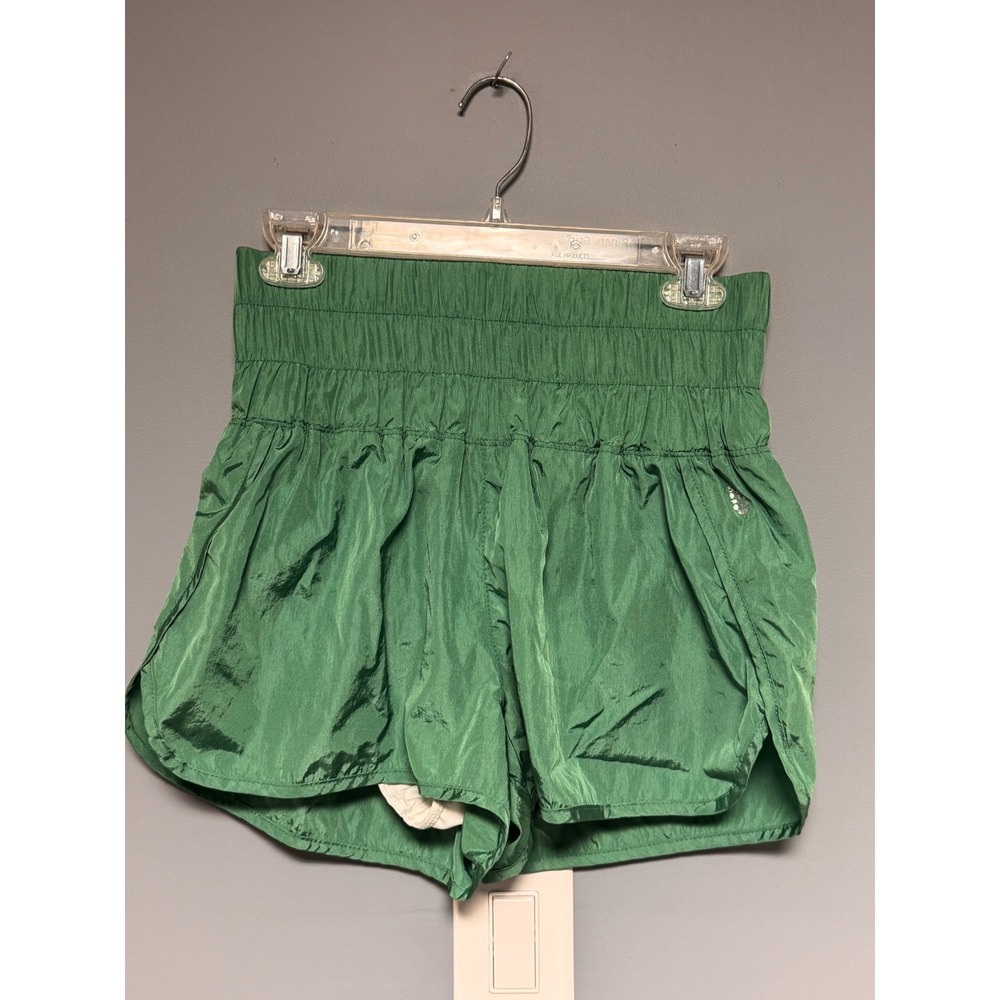 FP Movement The Way Home Shorts Green High Rise Smocked Waist Running Medium